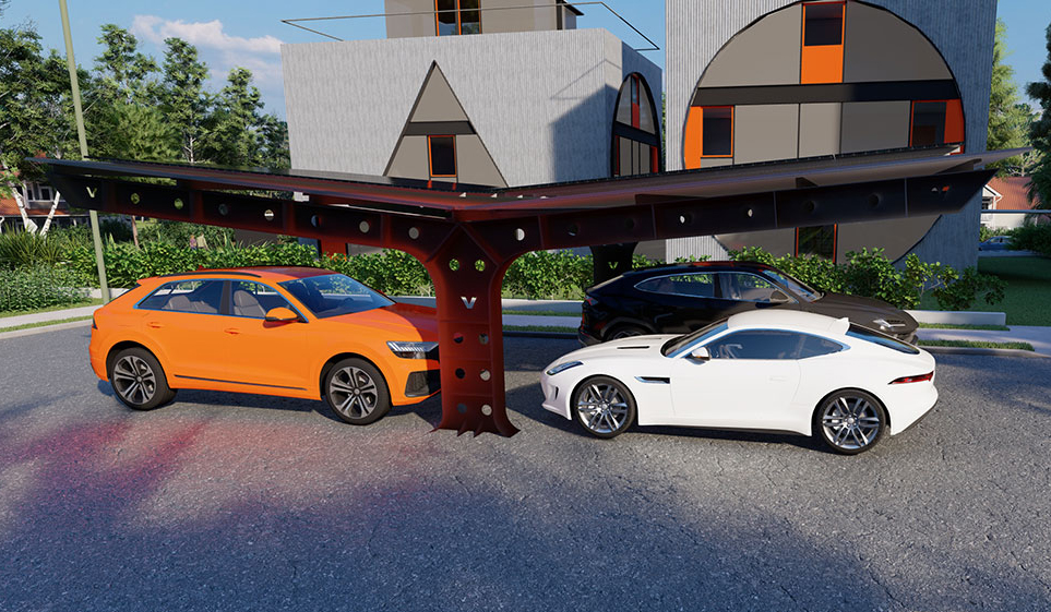 Dvostrana solarna nadstrešnica